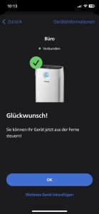 Philips Series 2000i Luftreiniger in App eingerichtet