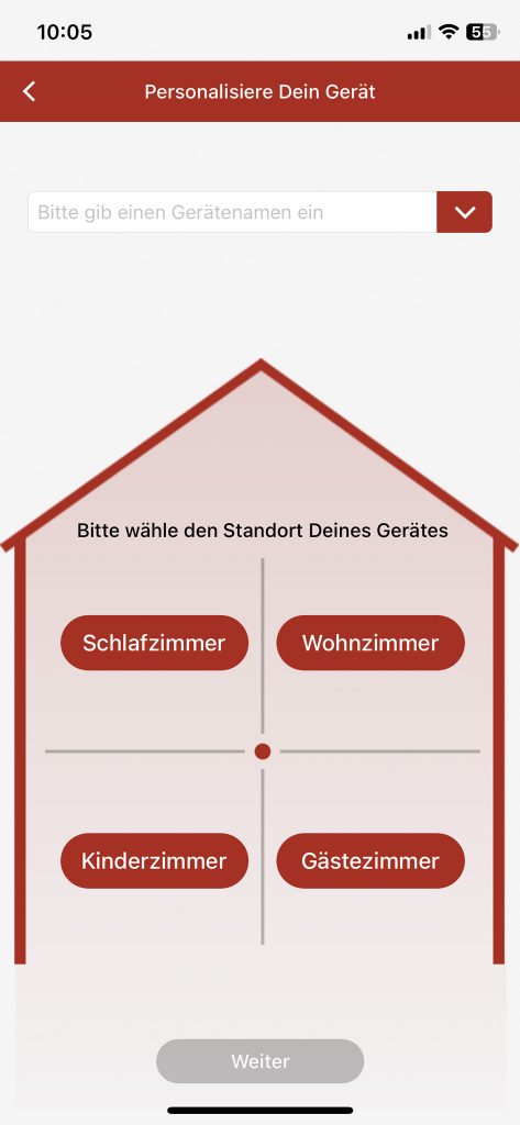Soehnle Airfresh Clean Connect 500 Luftreiniger App Ort auswählen