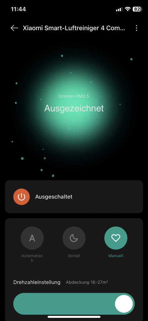 Xiaomi Smart Air Purifier 4 Compact Luftreiniger App Übersicht