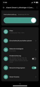 Xiaomi Smart Air Purifier 4 Compact Luftreiniger App Steuerung