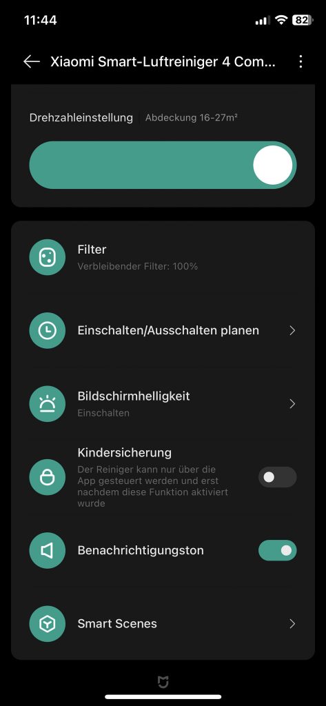 Xiaomi Smart Air Purifier 4 Compact Luftreiniger App Steuerung