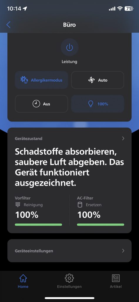 Philips Series 2000i Luftreiniger Steuerung über App 2