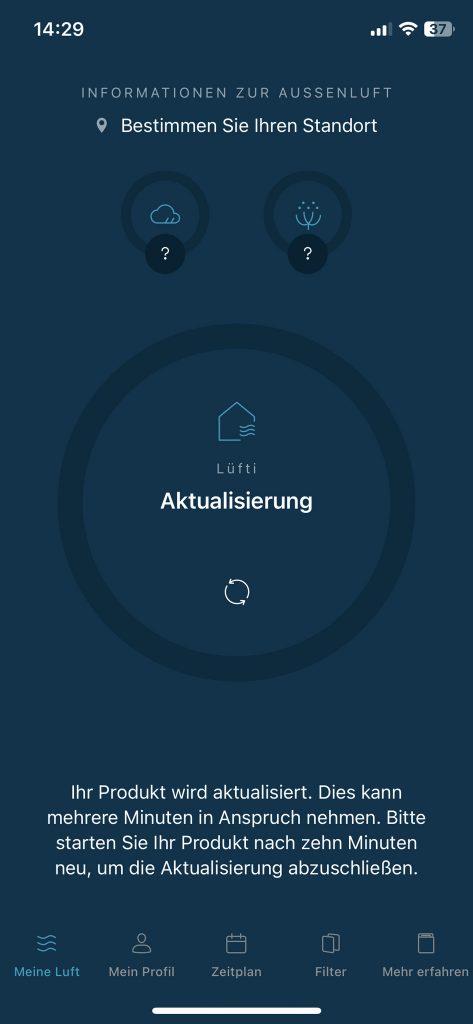 Rowenta Intense Pure Air Connect PU6080 Luftreiniger App aktualisierung
