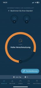 Rowenta Intense Pure Air Connect PU6080 Luftreiniger App hohe Luftverschmutzung