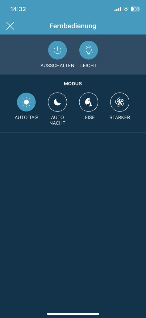 Rowenta Intense Pure Air Connect PU6080 Luftreiniger App Bedienelemente