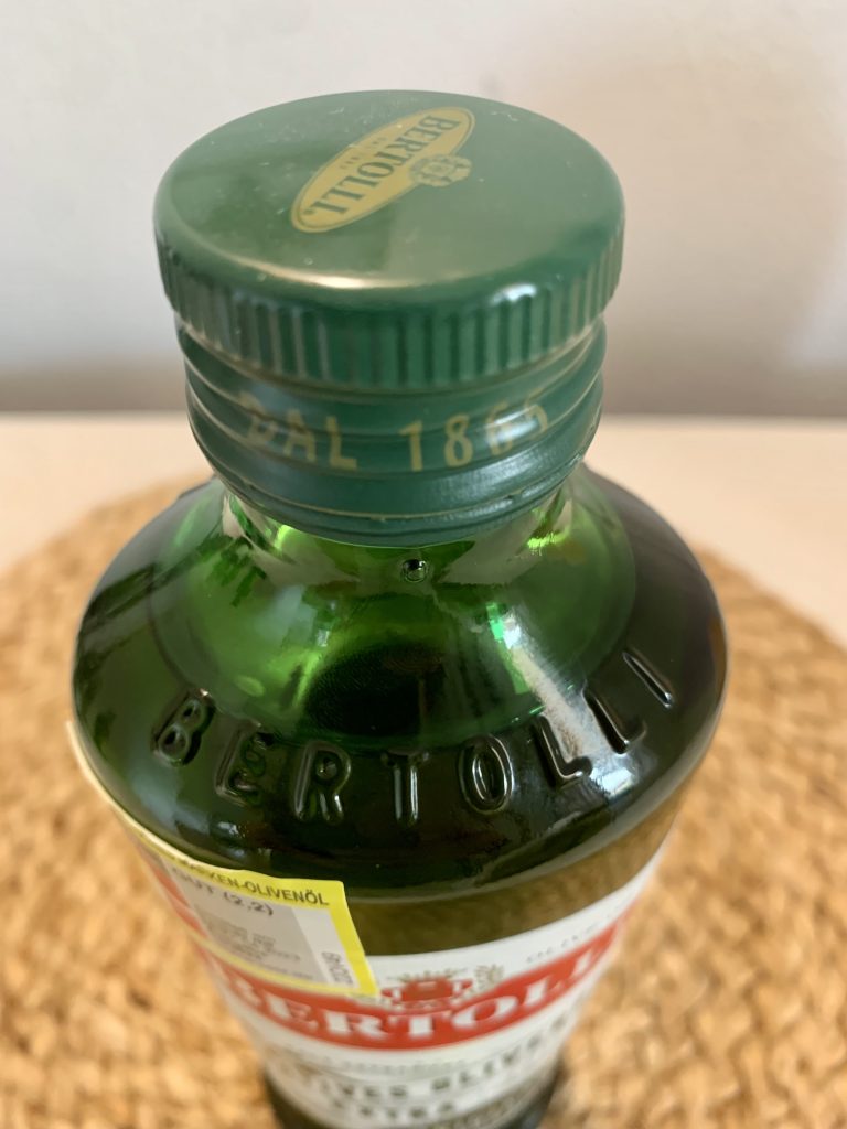 Bertolli Natives Olivenöl Extra Originale Verschluss Nahaufnahme