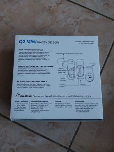 Bob and Brad Q2 Mini Massagepistole Verpackung von hinten