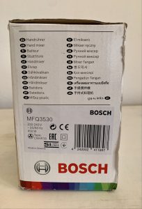 Bosch MFQ3530 Handmixer Verpackung von der linken Seite