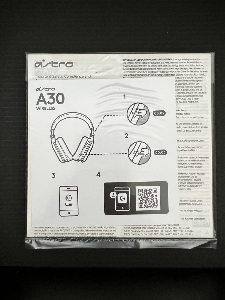 Logitech G Astro A30 Lightspeed Headset Bedienungsanleitung