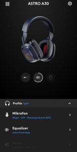 Logitech G Astro A30 Lightspeed Headset Mobil App