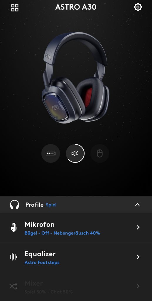 Logitech G Astro A30 Lightspeed Headset Mobil App