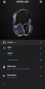 Logitech G Astro A30 Lightspeed Headset Mobil App