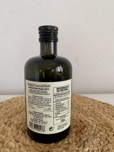 Marqués de Griñon Arbequina Natives Olivenöl extra Flasche von hinten