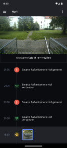 Netatmo Presence Überwachungskamera Speicherung der Bilder in der App
