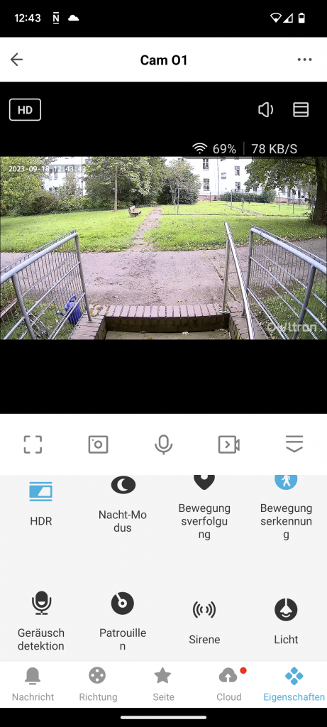 Owltron O1 Überwachungskamera Screenshot mit HDR