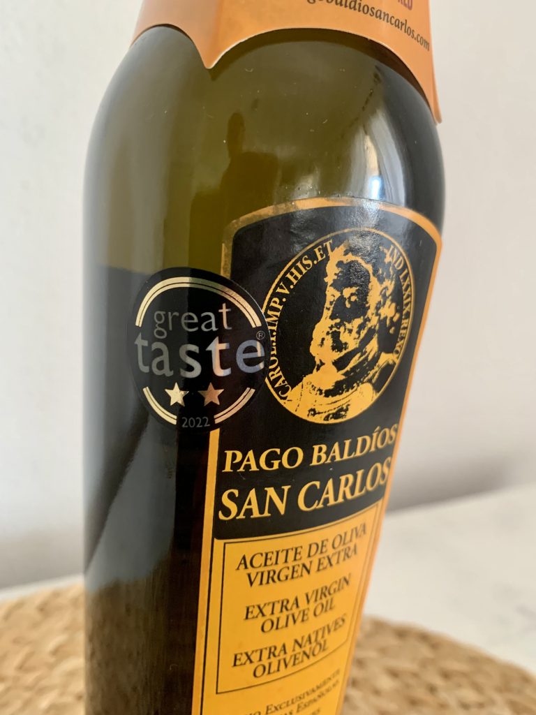 Pago Baldios San Carlos Natives Olivenöl extra Nahaufnahme Etikett
