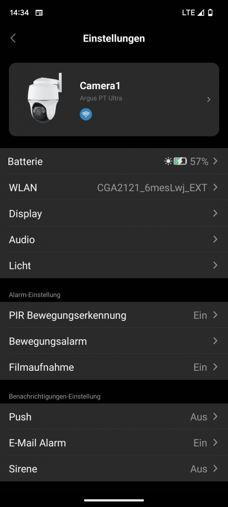 Reolink Argus PT Ultra Überwachungskamera Einstellungen