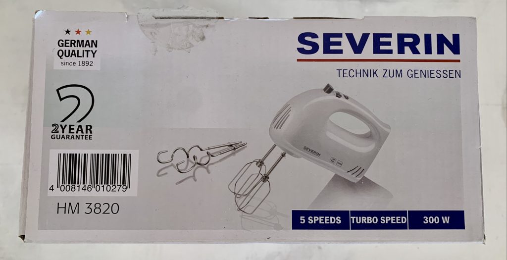 Severin HM 3820 Handmixer im Karton von oben
