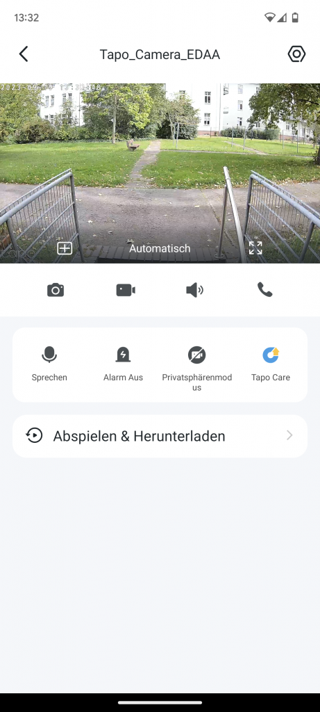 TP-Link Tapo C310 Überwachungskamera Bildansicht in der App