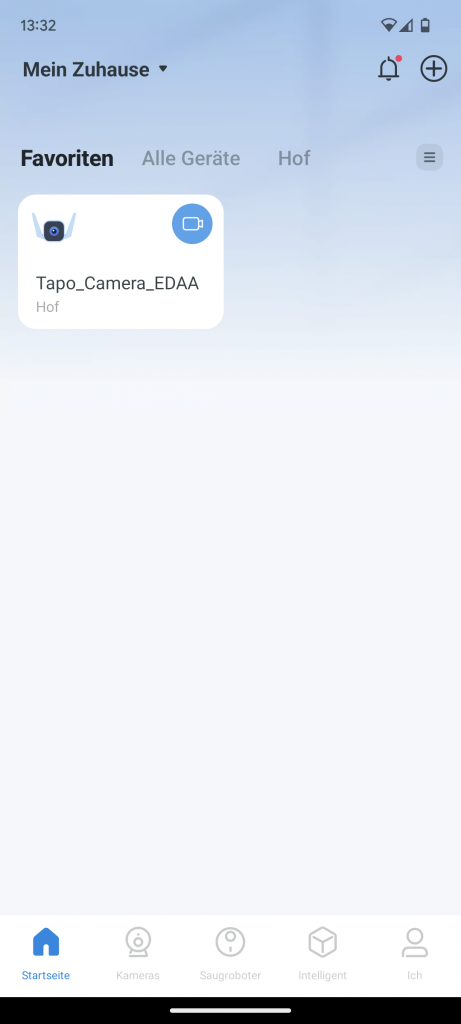 TP-Link Tapo C310 Überwachungskamera Hauptansicht in der App