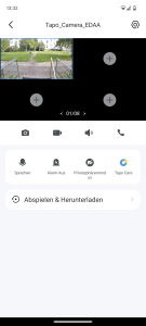 TP-Link Tapo C310 Überwachungskamera Splittscreen in der App