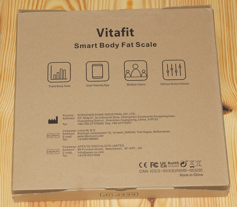 Vitafit Personenwaage Karton Rückseite