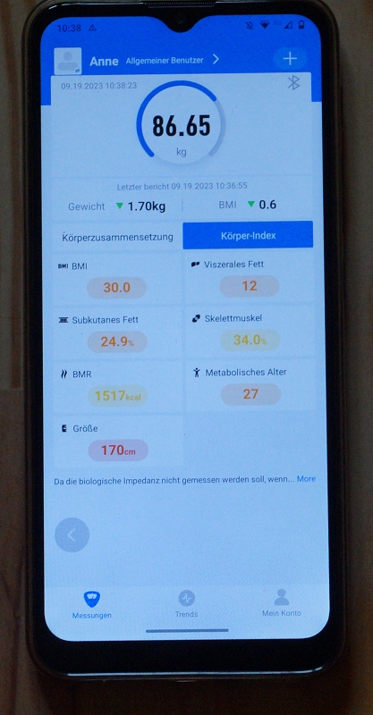 Vitafit Personenwaage Test Messwerte