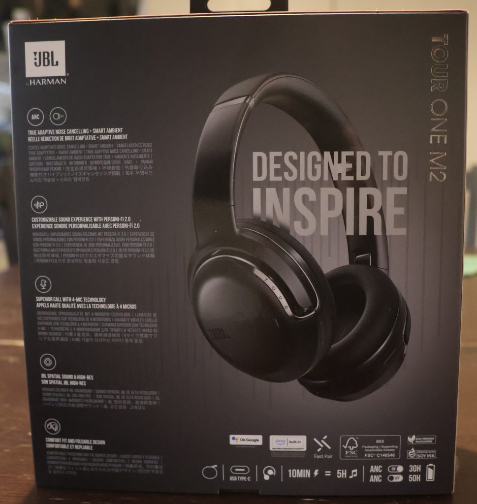 JBL Tour One M2 Kopfhörer Karton Rückseite