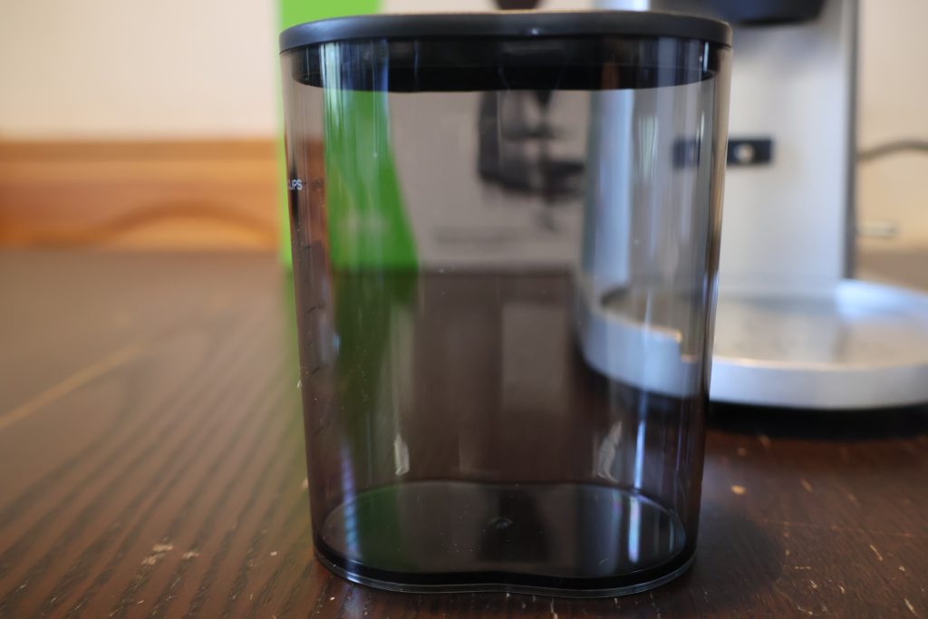 Graef CM 800 Kaffeemühle Mehlbehälter Seitenansicht