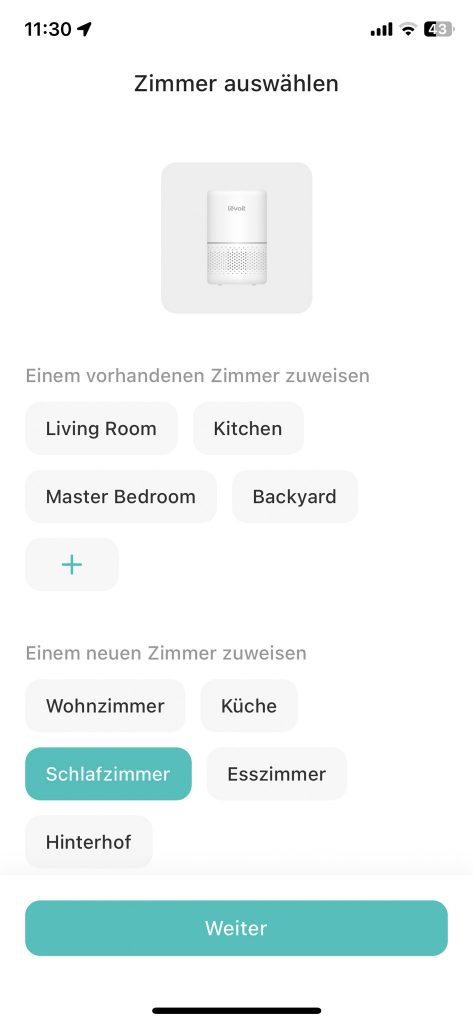 Levoit VeSync Core 300S Luftreiniger App Einrichtung 7