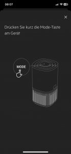 AEG APO50371DG PURE 5000 Luftreiniger App Einrichtung 5