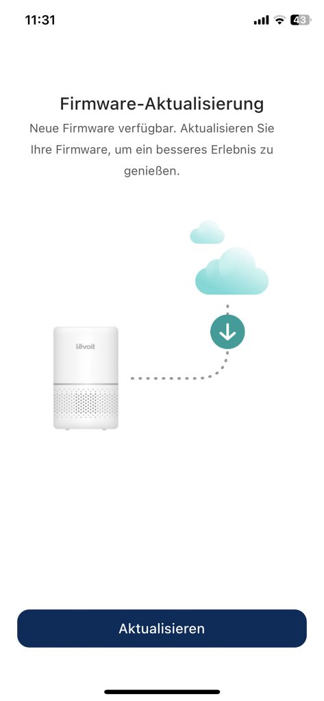 Levoit VeSync Core 300S Luftreiniger App Firmware Aktualisierung 1