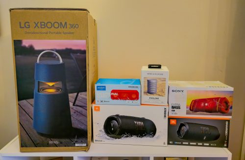 Bluetooth-Lautsprecher Test mit Verpackungen