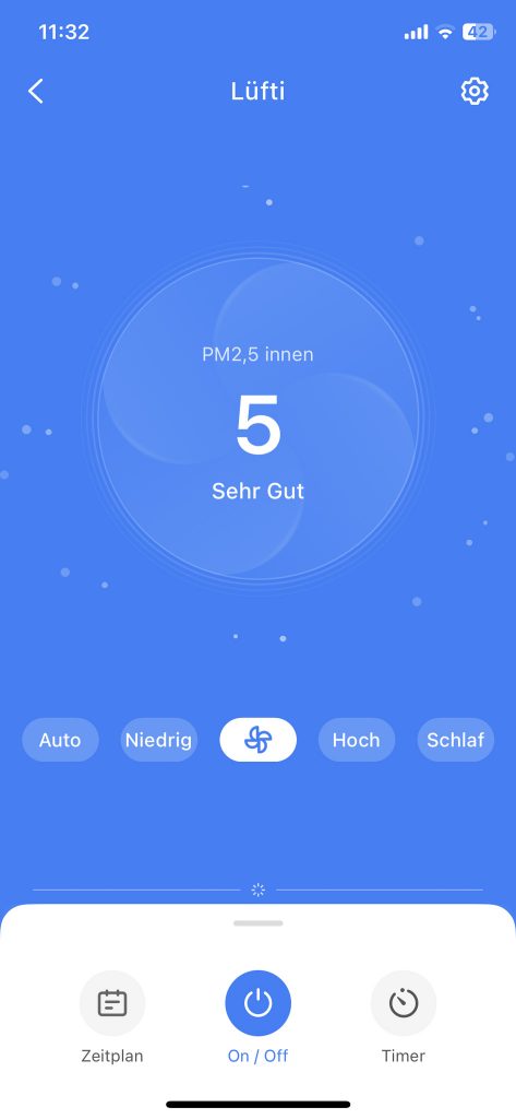 Levoit VeSync Core 300S Luftreiniger App Luftqualitätsanzeige