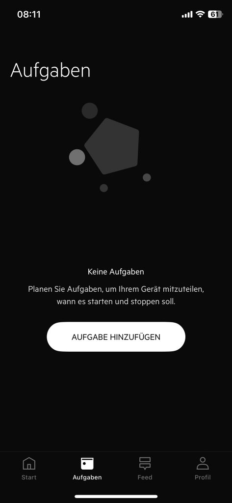 AEG APO50371DG PURE 5000 Luftreiniger App Aufgabe ersellen 1
