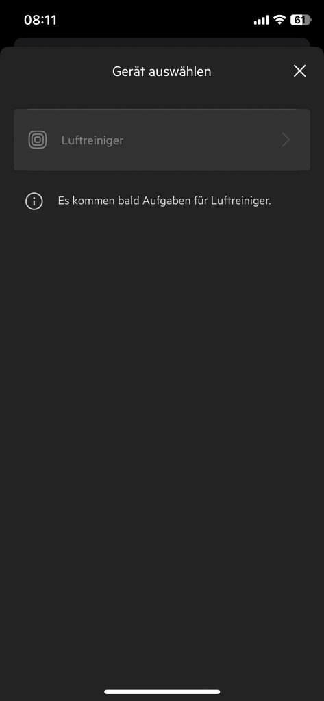 AEG APO50371DG PURE 5000 Luftreiniger App Aufgabe erstellen 2