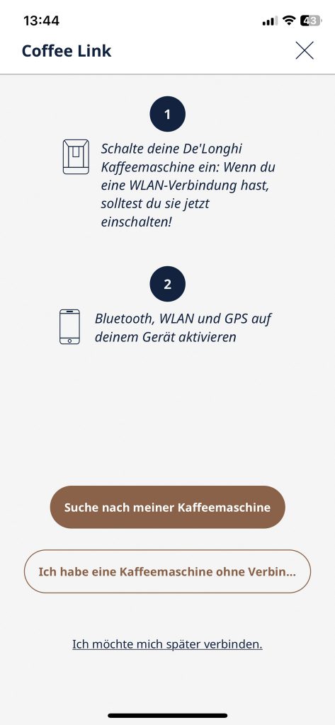 DeLonghi Eletta Explore Cold Brew ECAM450-86-T Kafeevollautomat App Verbindung 2