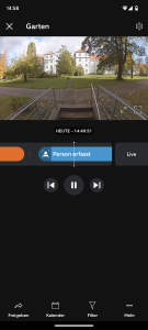 Ansicht der Speicherung der Video in der App der Ring Spotlight Cam Pro Überwachungskamera