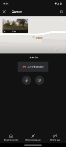 Ansicht der Vogelperspektive mit Live-Ansicht der Ring Spotlight Cam Pro Überwachungskamera