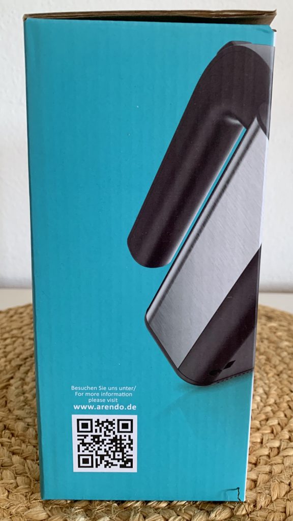 Arendo ‎A304749x3 Handmixer im Karton von der rechten Seite