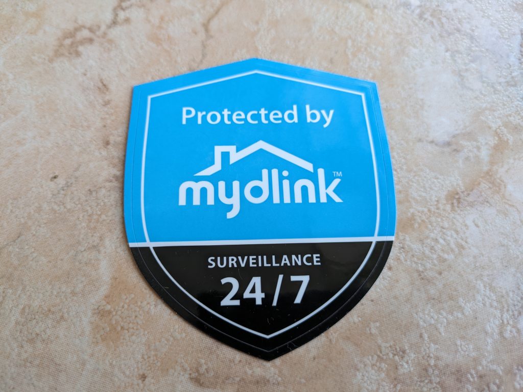 Aufkleber der D-Link DCS 8300LHV2 mydlink Überwachungskamera