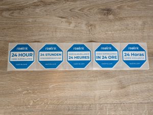 Aufkleber der Reolink Argus PT Ultra Überwachungskamera