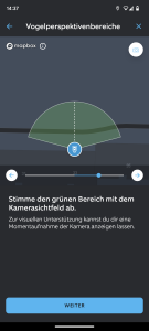 Ausrichtung der Kameraerfassung der Vogelperspektive der Ring Spotlight Cam Pro Überwachungskamera