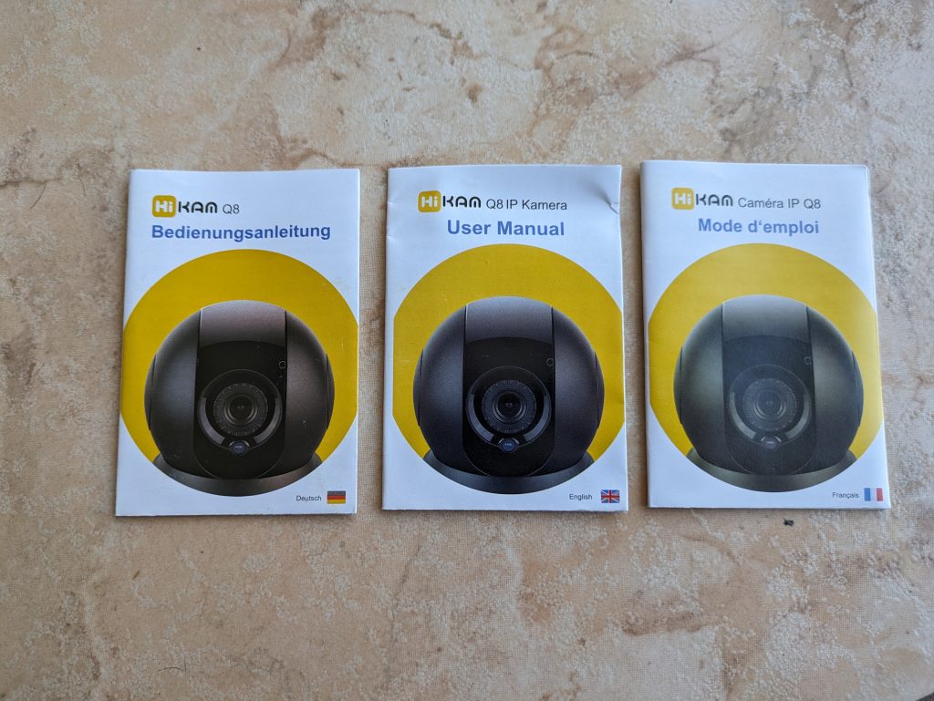 Bedienungsanleitung der HiKam Q8 Überwachungskamera