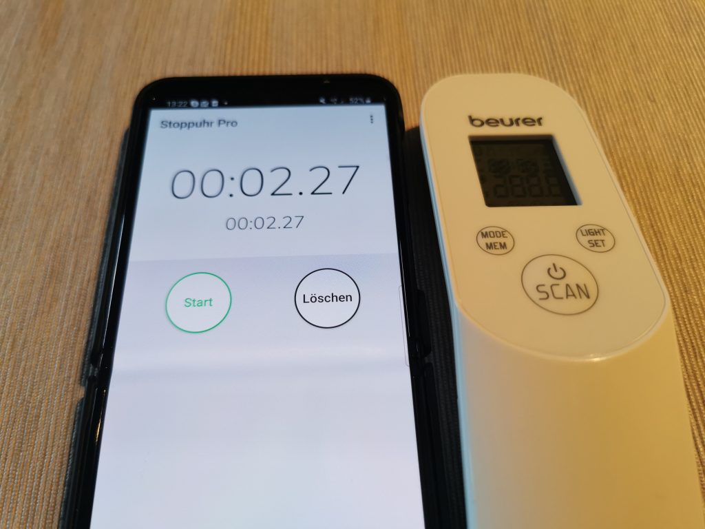 Beurer FT 85 Stirnthermometer Messdauer