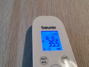 Beurer FT 85 Stirnthermometer Messwert Detail