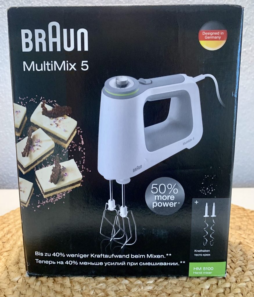 Braun HM5100WH Handmixer im Karton von vorne