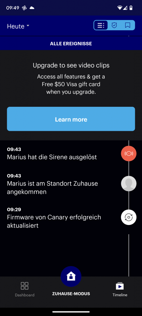 Canary Pro Überwachungskamera App