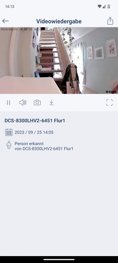 D-Link DCS 8300LHV2 mydlink Überwachungskamera Bildübersicht der App