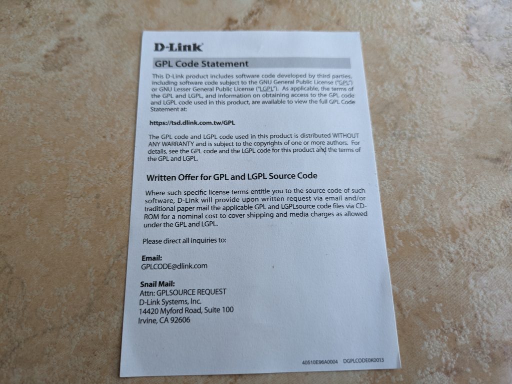 D-Link DCS 8300LHV2 mydlink Überwachungskamera Erklärung vom Hersteller